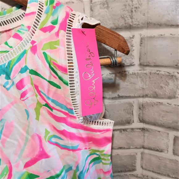 NWT Lilly Pulitzer Agee Dress Croc My World Lace Trim  Dress Size XS Summer cool - Picture 15 of 15